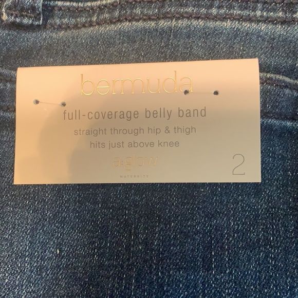 Maternity Dark Denim Bermuda Shorts Size 2 New - Picture 3 of 3